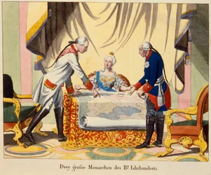 Joseph II., Katharina die Große und Friedrich II.